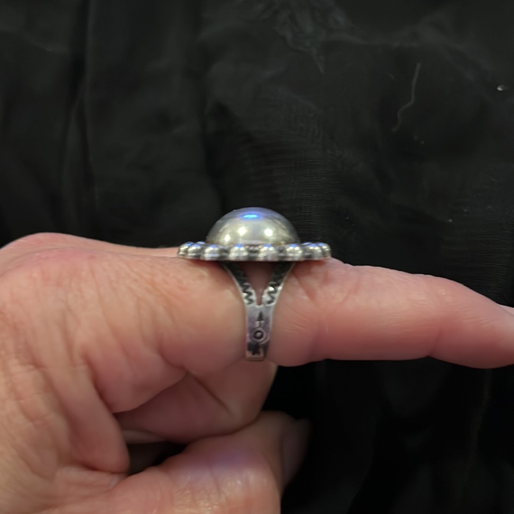 Navajo Native American heavy unmarked sterling silver ring size 6.25 - Picture 4 of 5